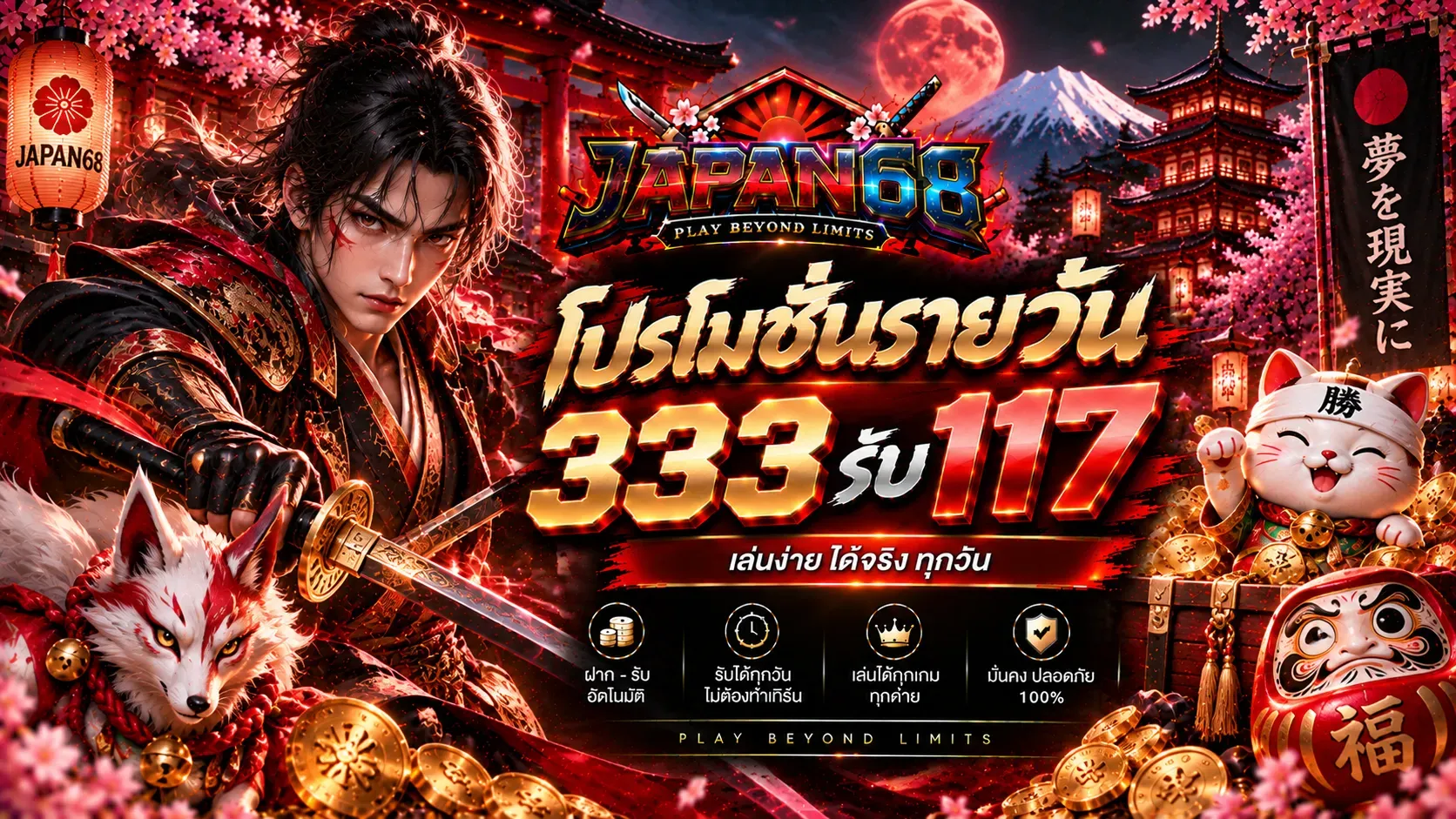 เกมสล็อตออนไลน์ยอดนิยมบน JAPAN68 รวมค่ายดังหลากหลาย